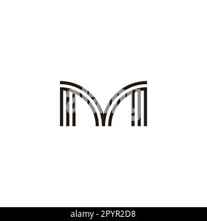 Letter M lines, striped geometric symbol simple logo vector Stock Vector