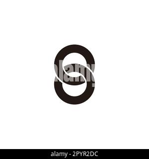 Letters o, number 8 geometric symbol simple logo vector Stock Vector