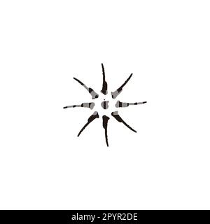 Sun, illustration, ink geometric symbol simple logo vector Stock Vector