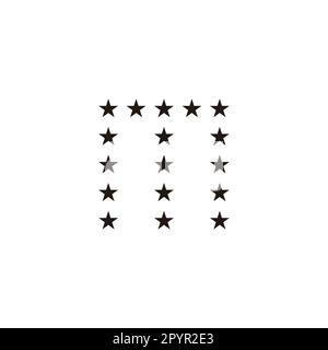 Letter m stars, square geometric symbol simple logo vector Stock Vector
