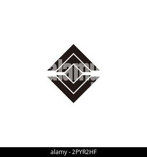 Letter V box geometric symbol simple logo vector Stock Vector
