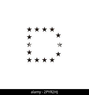 Letter D stars geometric symbol simple logo vector Stock Vector