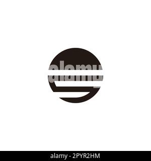Letter S sunset, circle geometric symbol simple logo vector Stock Vector