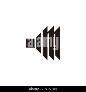 Letter m lamp, flashlight geometric symbol simple logo vector Stock Vector