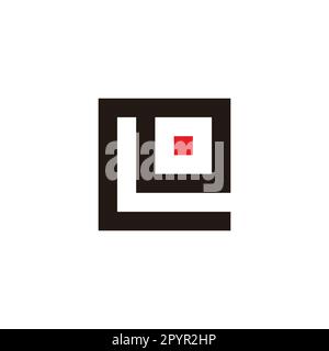 Letter e off, square dot geometric symbol simple logo vector Stock Vector