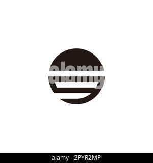 Letter g sunset, circle geometric symbol simple logo vector Stock Vector