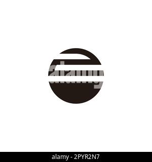 Number 2 bowl, circle geometric symbol simple logo vector Stock Vector