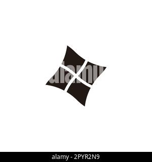 Window, letter x geometric symbol simple logo vector Stock Vector