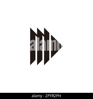Letter m direction, right geometric symbol simple logo vector Stock Vector