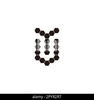 Letter YU UY Y U hexagons geometric symbol simple logo vector Stock Vector
