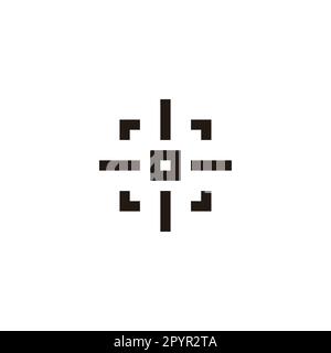Target locked, square dot geometric symbol simple logo vector Stock Vector