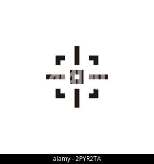 Target locked, square dot geometric symbol simple logo vector Stock Vector