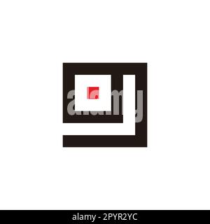 Letter g off, square dot geometric symbol simple logo vector Stock Vector