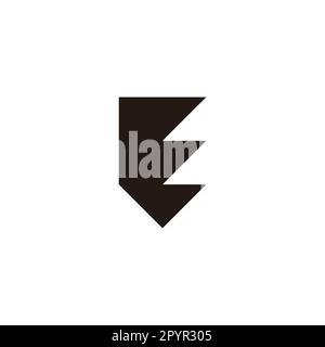 Letter E shield, electric geometric symbol simple logo vector Stock Vector