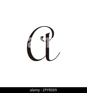 Letter a calligraphy, neat geometric symbol simple logo vector Stock Vector