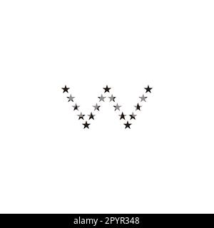 Letter W stars geometric symbol simple logo vector Stock Vector
