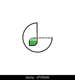 Letter G leaf, locked line geometric symbol simple logo vector Stock Vector