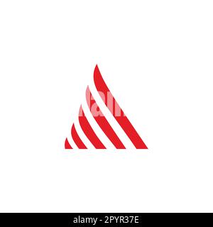 Triangle fire, lines geometric symbol simple logo vector Stock Vector