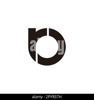Letter rb br r b circle geometric symbol simple logo vector Stock Vector