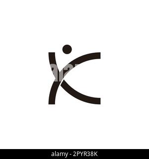 Letter yK Ky y K fresh, healthy geometric symbol simple logo vector Stock Vector