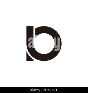 Letter Pb bP P b circle, outline geometric symbol simple logo vector Stock Vector