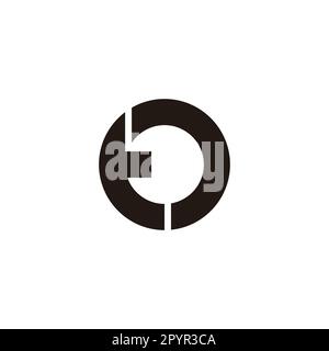 Letter to ot t o circle outline geometric symbol simple logo vector Stock Vector
