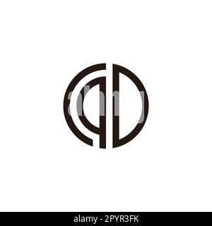 Letter qD circle, curve geometric symbol simple logo vector Stock Vector