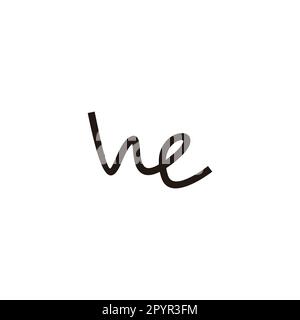 Letter he connect, line geometric symbol simple logo vector Stock Vector