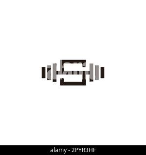 Letter S barbell geometric symbol simple logo vector Stock Vector