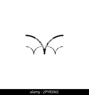 Letter Vv grass geometric symbol simple logo vector Stock Vector
