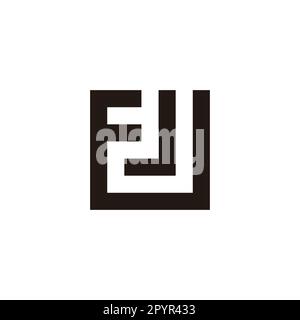 Letter FJ, square shape geometric symbol simple logo vector Stock Vector