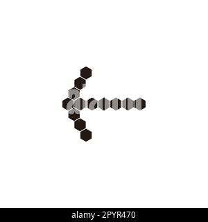 pointer, hexagons geometric symbol simple logo vector Stock Vector
