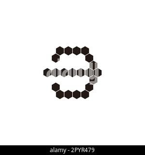 Number 3 hexagon, hexagons geometric symbol simple logo vector Stock Vector