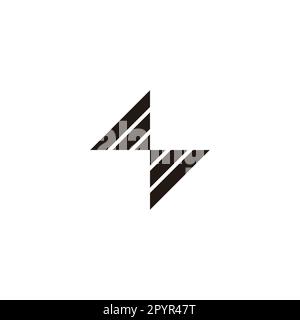Letter S fold, outlines geometric symbol simple logo vector Stock Vector