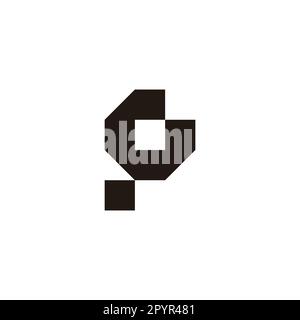 Letter GP PG G P square, dot geometric symbol simple logo vector Stock Vector
