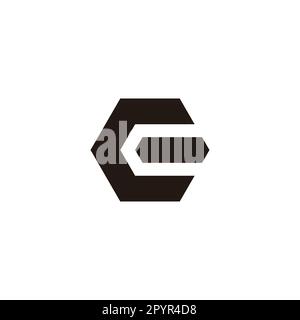 Letter EG GE E G hexagon geometric symbol simple logo vector Stock Vector
