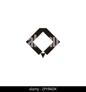 Diamond, pencil, square geometric symbol simple logo vector Stock Vector