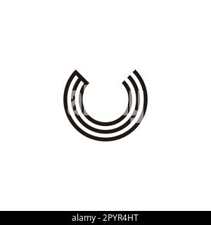 Letter m shaped U lines, curve geometric symbol simple logo vector Stock Vector