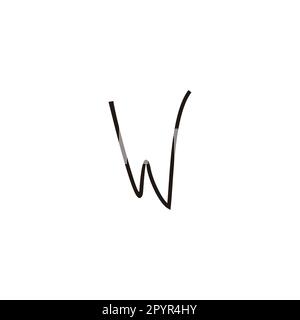Letter W line geometric symbol simple logo vector Stock Vector