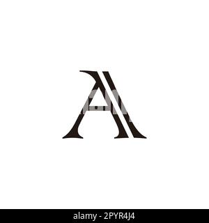 Letter A double, line geometric symbol simple logo vector Stock Vector