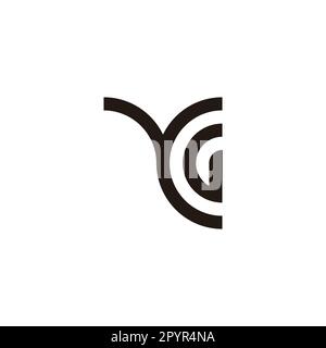 Letter YG curve geometric symbol simple logo vector Stock Vector