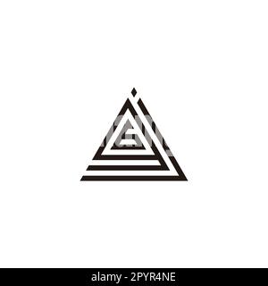 Letter j,  g and number 6 triangle geometric symbol simple logo vector Stock Vector