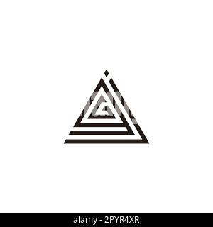 Letter j, g and G triangle geometric symbol simple logo vector Stock Vector