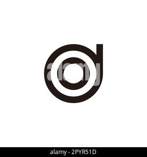 Letter do od d o circle geometric symbol simple logo vector Stock Vector