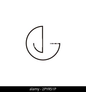 Letter JG line geometric symbol simple logo vector Stock Vector