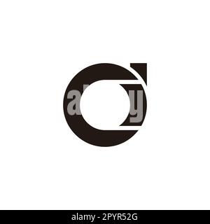 Letter Cd dC C d circle, outline geometric symbol simple logo vector Stock Vector