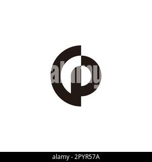 Letter GP unique geometric symbol simple logo vector Stock Vector