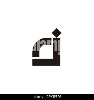 Letter rj diamond geometric symbol simple logo vector Stock Vector