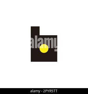 Letter b lamp, square geometric symbol simple logo vector Stock Vector
