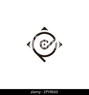 Letter p and d pointers geometric symbol simple logo vector Stock Vector